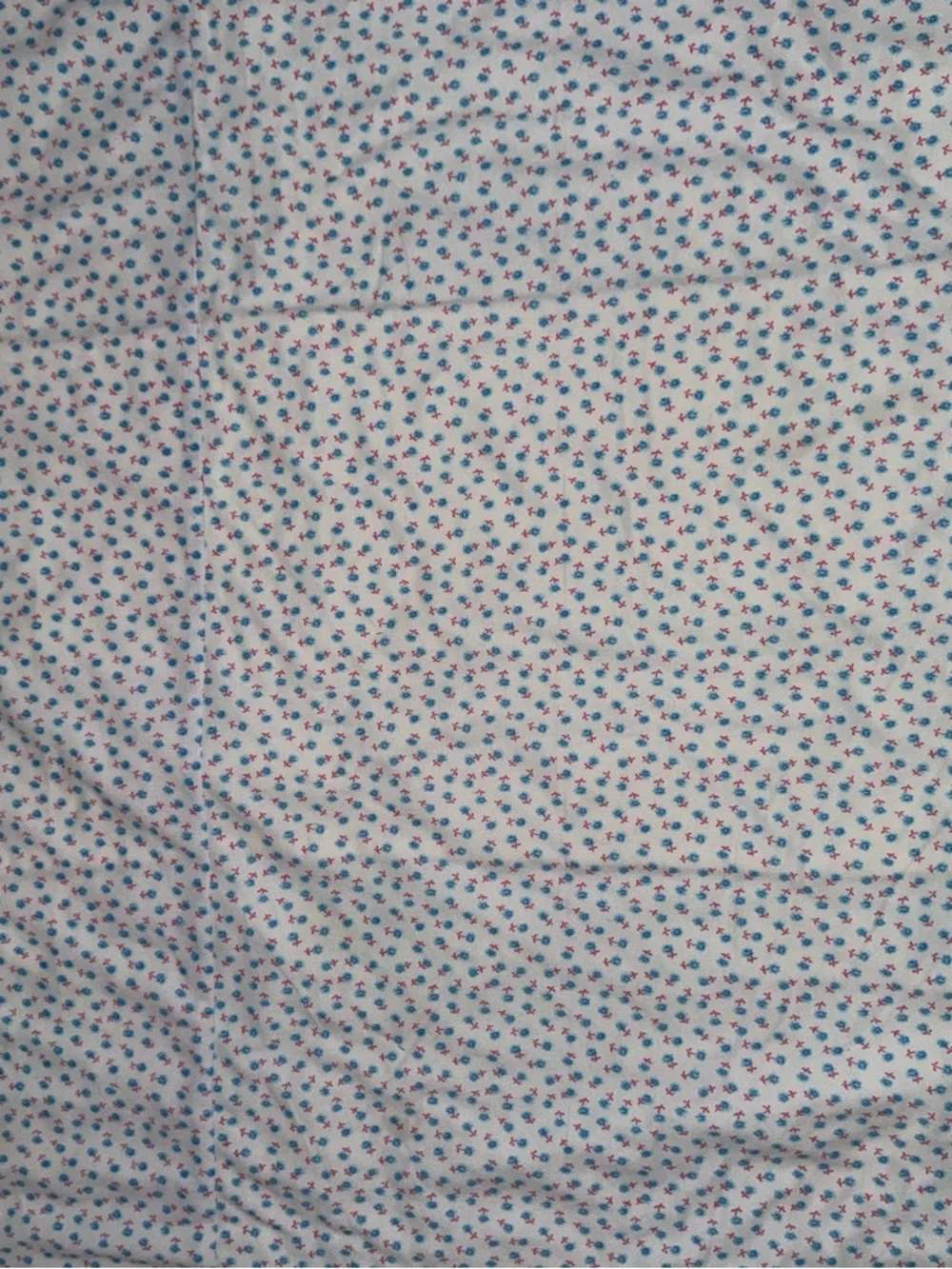 Turquoise Patchwork Quilted Bedspread with Multicolor Blocks